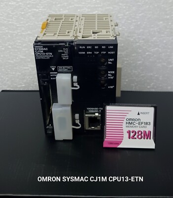 OMRON SYSMAC CJ1M-CPU13-ETN PROGRAMMABLE CONTROLLER WITH HMC-EF183 Memory Card