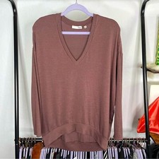 Wilfred Free Brown V Neck Knit Top