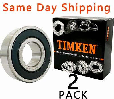 #ad 2PACK TIMKEN 6203 2RS 17X40X12MM Double Rubber Sealed Bearings Same Day Shipping $12.00