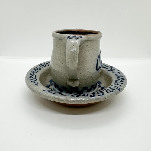 Vtg 90s Rowe Pottery Works Child Plate Cup Vase Teacher ABC Salt Arthritis - Picture 5 of 13
