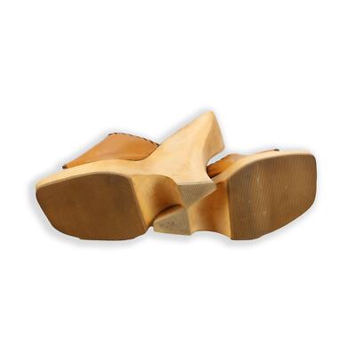 Vintage Wooden Platform Wedge Heels - 70s Vintage Shoes