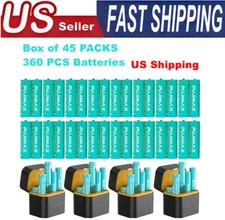 PUJIMAX 360 PCS 1.5V 3400mWh Rechargeable AA Lithium-ion Batteries + Chargers