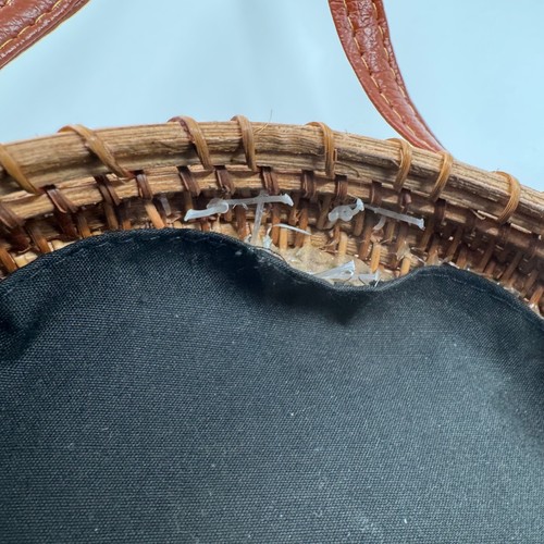 Umhängetasche rund geflochten Rattan Stroh Handtasche Bohemian Sommer Strand klein - Bild 6 von 11