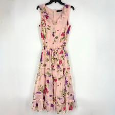 Lauren Ralph Lauren Womens Size 6 Sleeveless Dress Soft Pink Floral Sheer Lined