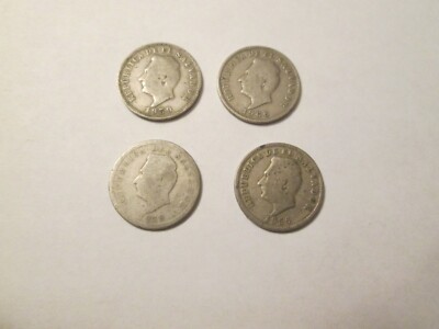 LOT OF 4 COINS 1919 1956 1959  1966  REPUBLICA DE EL SALVADOR 5 CENTAVOS