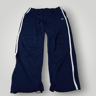 VTG Adidas Track Pants Men's L Blue Climacool 3 Stripes Zip Cinch Cuff