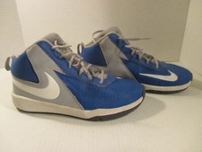 Youth Boys NIKE TEAM HUSTLE D7 Blue Gray Hi Top 747998-400 Shoes 6Y Basketball