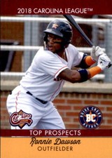 2018 Carolina League Prospects Choice #2 Ronnie Dawson Grove City Ohio OH Card