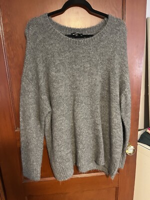 Express Gray Oversized Pullover Sweater Womens Medium
