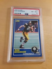 1989 Score #78 ROD WOODSON Pittsburgh Steelers ROOKIE Football Card, (PSA 8.5)