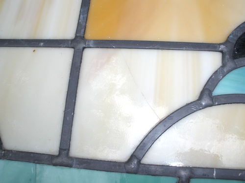 STAINED GLASS LEADED COLOURED PANELS VINTAGE ARCHITECTURAL SALVAGE X 2 - Picture 9 of 10