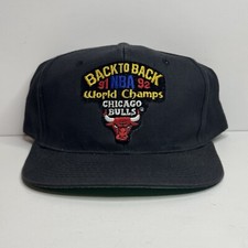 Chicago Bulls 91-92 Back To Back Snapback Hat 90 s Michael Jordan
