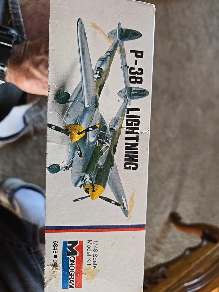 VINTAGE MONOGRAM LOCKHEED P-38 LIGHTNING 1/48 SCALE PLANE MODEL KIT ...