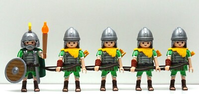 5 x RÖMER BOGENSCHÜTZE ZENTURIO GRÜN PLAYMOBIL zu Cäsar Pretorianer Custom RAR !