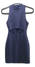 SOLEMIO Los Angeles Womens Small Ssleeveles Sexy Dress Blue Stretch USA made