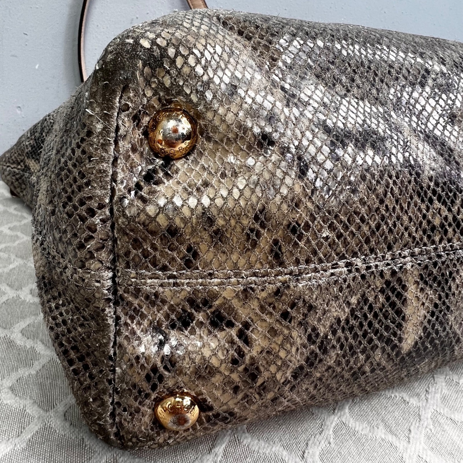 Michael Kors Python Effect Bag Tote Embossed Leat… - image 15