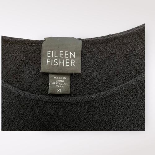 Eileen Fisher Black Wool Crepe Knit Tank Top Size XL - Picture 2 of 9