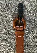 New Gap Women  s Leather Belt Coniac Tan Brown XS 1.25  Wide 37.5  Long