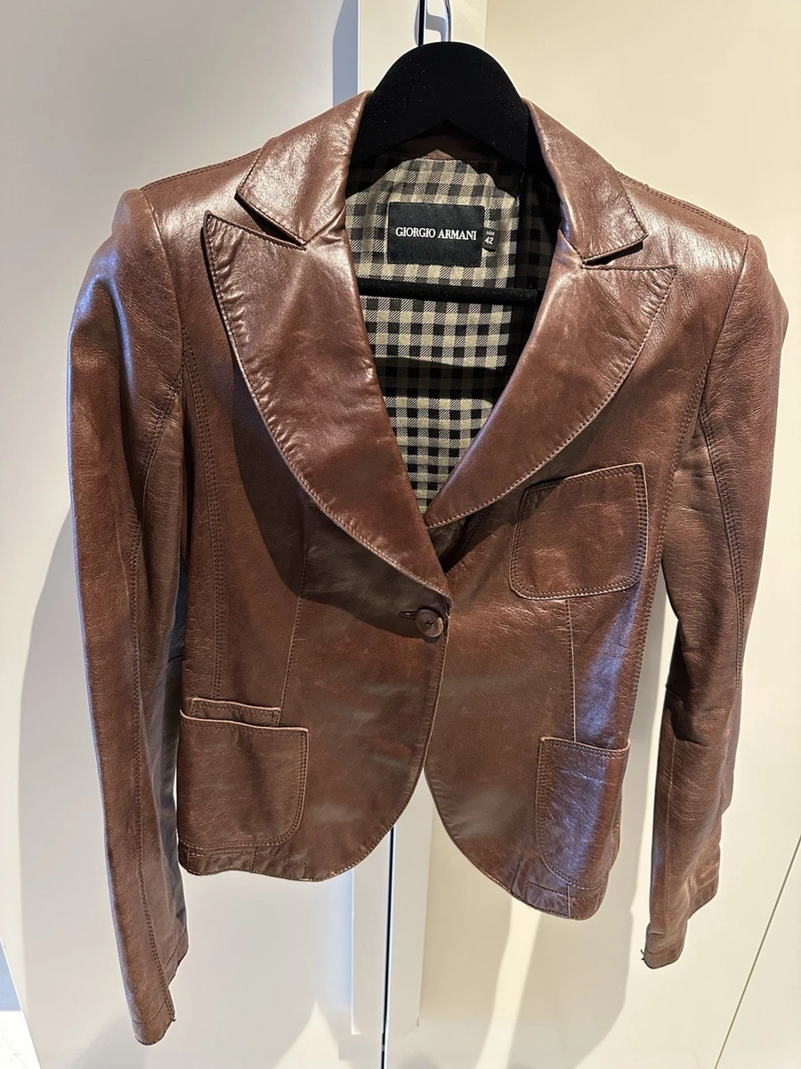 Giorgio Armani Leather Outer Shell Coats, Jackets & Vests for