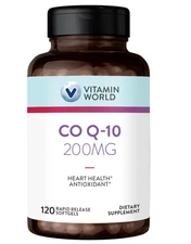 Vitamin World CoQ10 200 mg 120 Rapid Release Softgels EXP. 5/2027