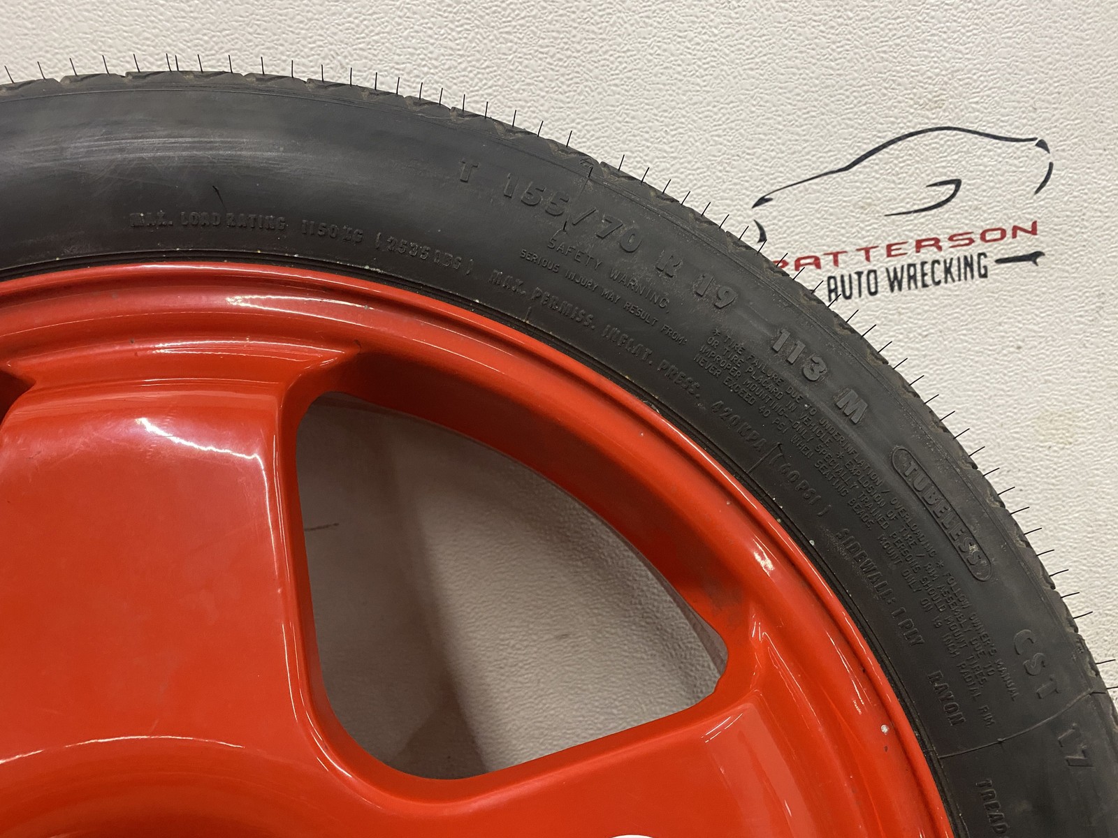 2007 BENTLEY CONTINENTAL MINI COMPACT SPACE SAVER SPARE WHEEL & TIRE, T155/70R19