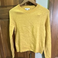 Athleta Hawthorn Crew Neck Pullover Sweater Yellow Merino Blend Women's XXS