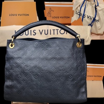 LOUIS VUITTON Artsy MM Monogram Empreinte Infini Blue Hand Bag Papers & Boxes