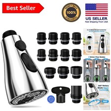 3-Function Kitchen Faucet Head Replacement with Removable Aerator  12 Adapters