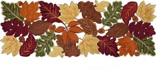 Thanksgiving Runner, Fall Leaf Table Runner for Autumn 13x36, Harvest