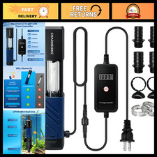 8W Aquarium UV Light for Algae Control, Timer 4/8/12/24H, Fish Tank Accessory