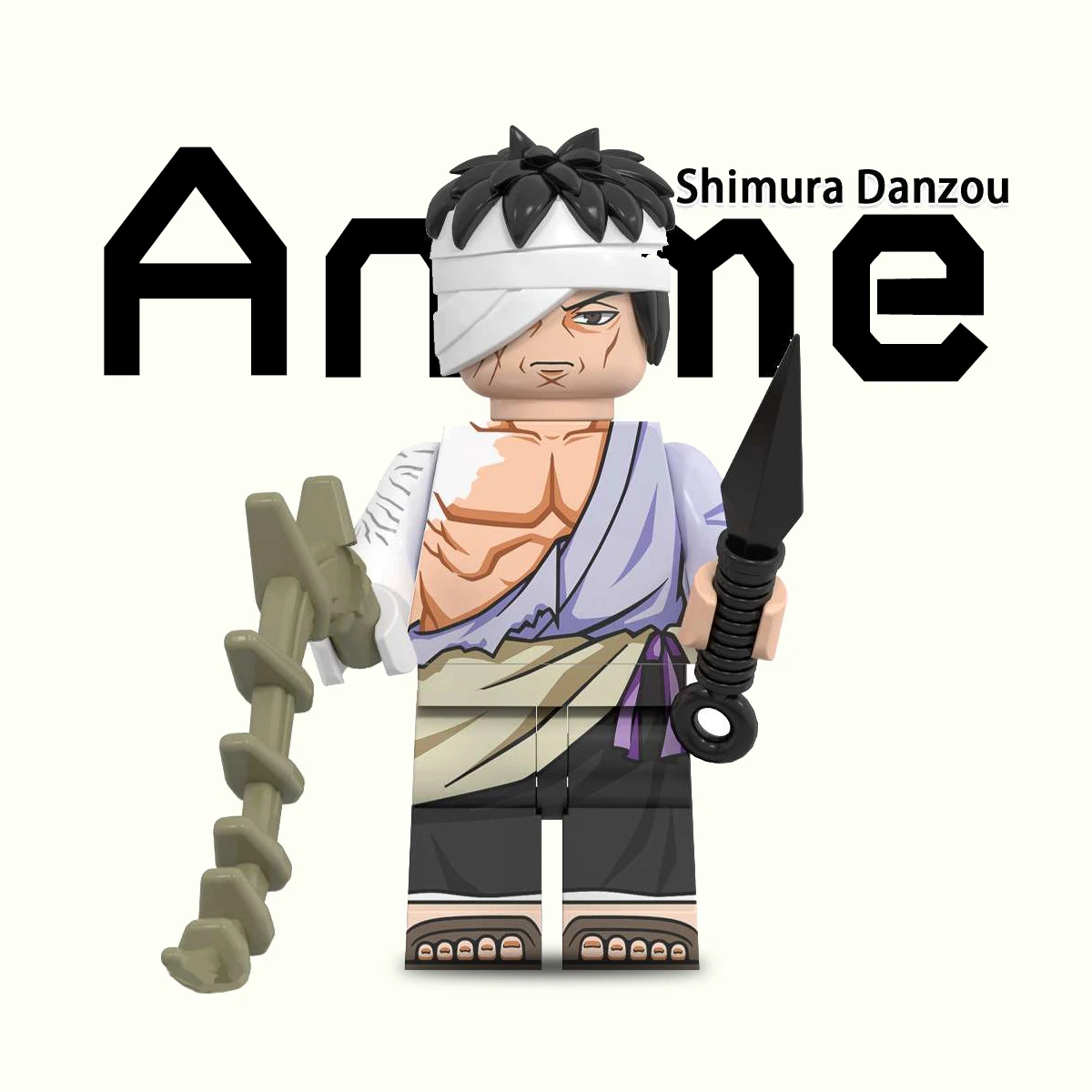 2 inch Custom Naruto Shippuden, Danzo Shimura Minifigure, New/Mint