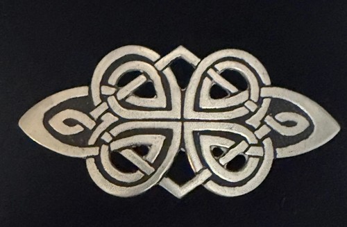 St Justin Cornish Pewter Celtic Knot Pin Brooch Vintage