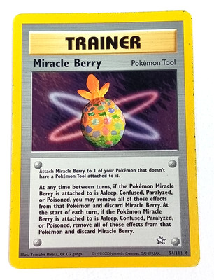 Miracle Berry 94/111 Neo Genesis Pokémon Trainer Card 1995-2000