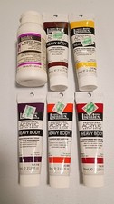 Lot of 6 Liquitex Acrylic 2 ounce Tubes + Bot...