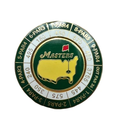 The Masters Tournament Ball Markers with the Augusta National Yardage