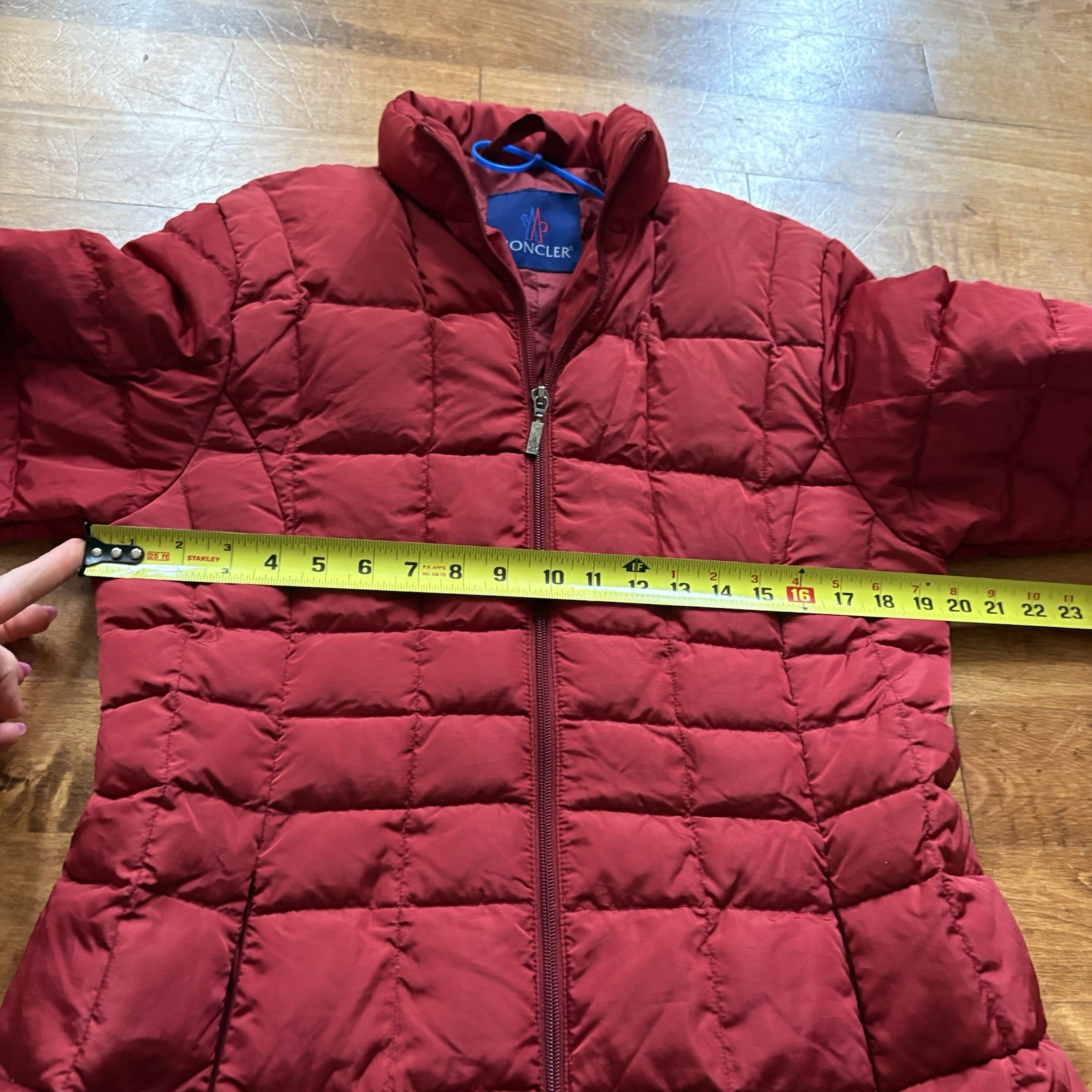 Moncler Puffer Down Long Jacket Red Authentic Siz… - image 4