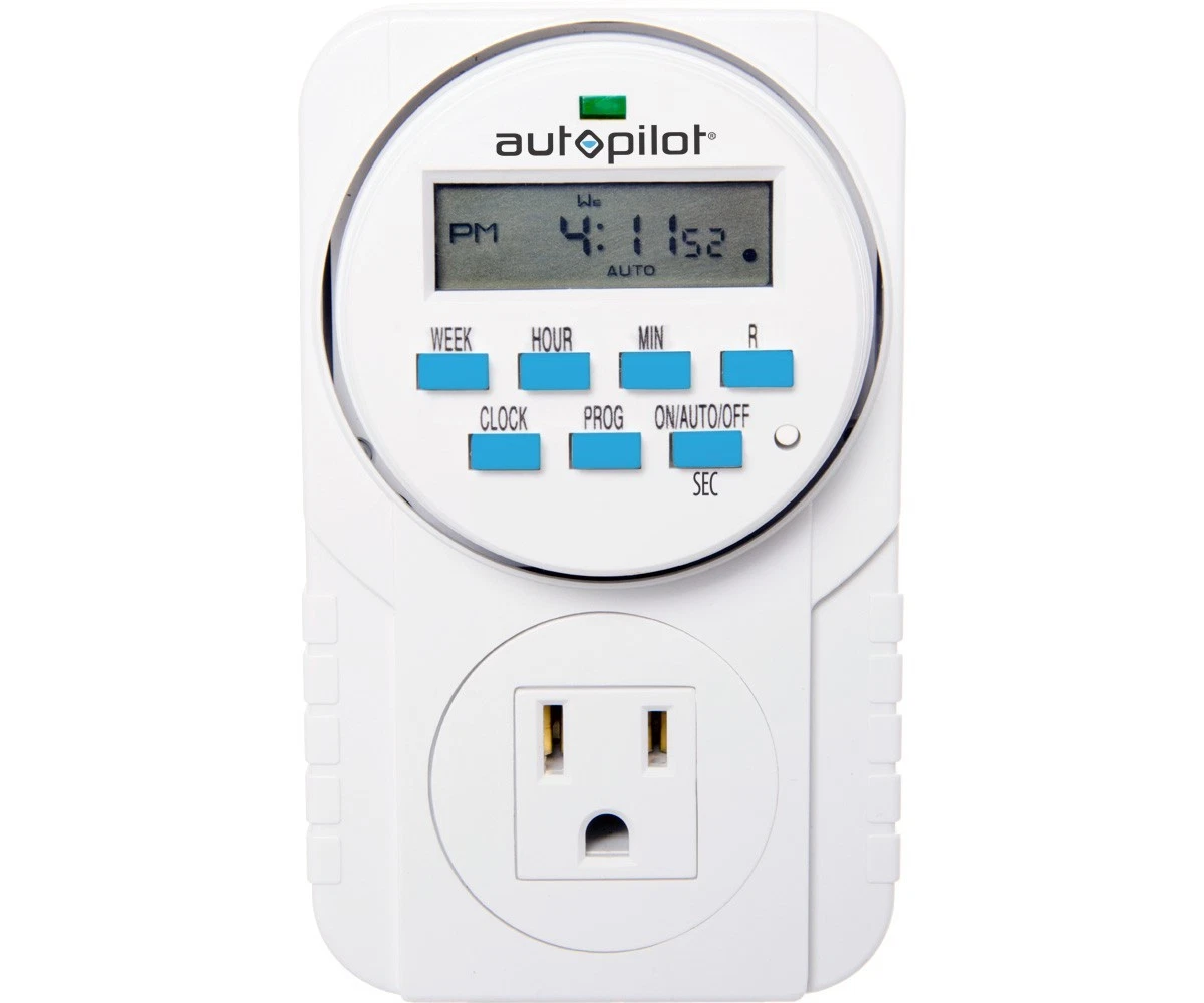 Autopilot 7-Day Grounded Digital Programmable Timer, 1725W, 15A, 1 Second On/Off