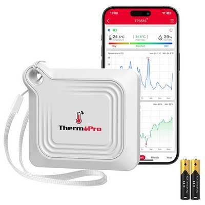 ThermoPro Bluetooth Thermometer Hygrometer, 260FT Range White, White 