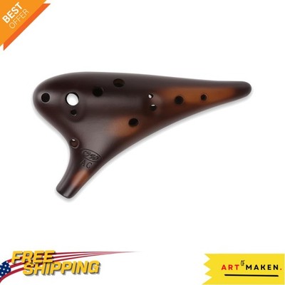 Forest Whisper 12-Hole Alto C Ocarina - Classic Strawfire Ceramic Masterpiece