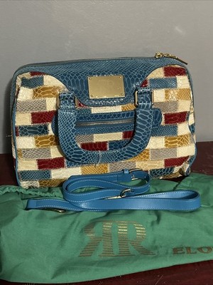 RR Pedro Rogado Genuine Leather Croc embossed Purse Spain Checkered beau