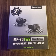 Mackie MP-20TWS Dual-Driver Bluetooth Earbuds Hybrid Noise Cancelling, Black