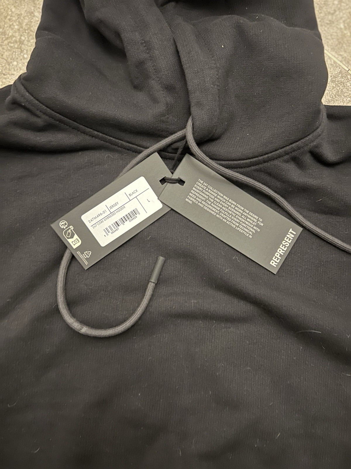 Represent 247 core oversize hoodie in black image 2