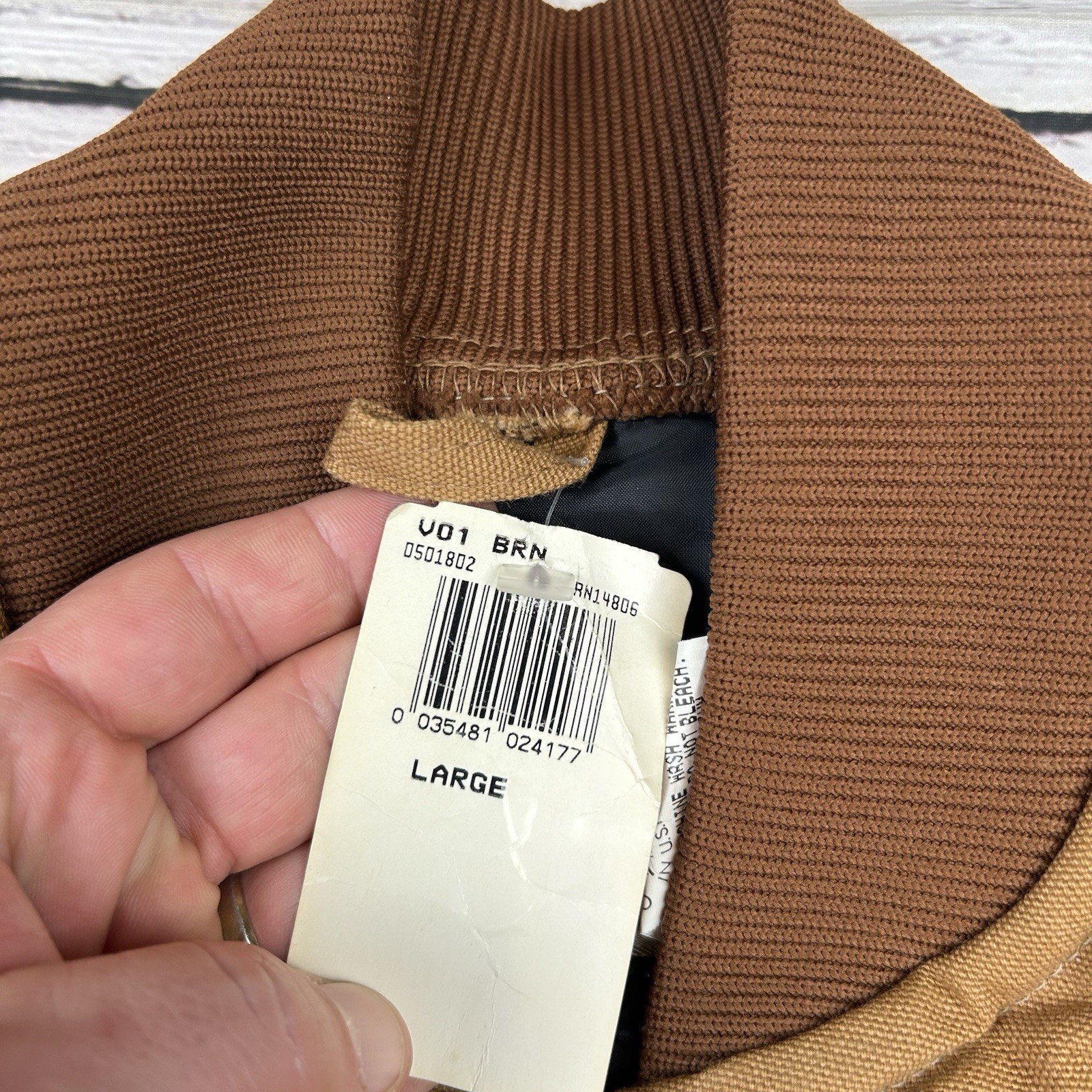 NWT VTG Carhartt Vest Mens Large Quilted Canvas 90s V01 BRN USA Union Flaws image 4