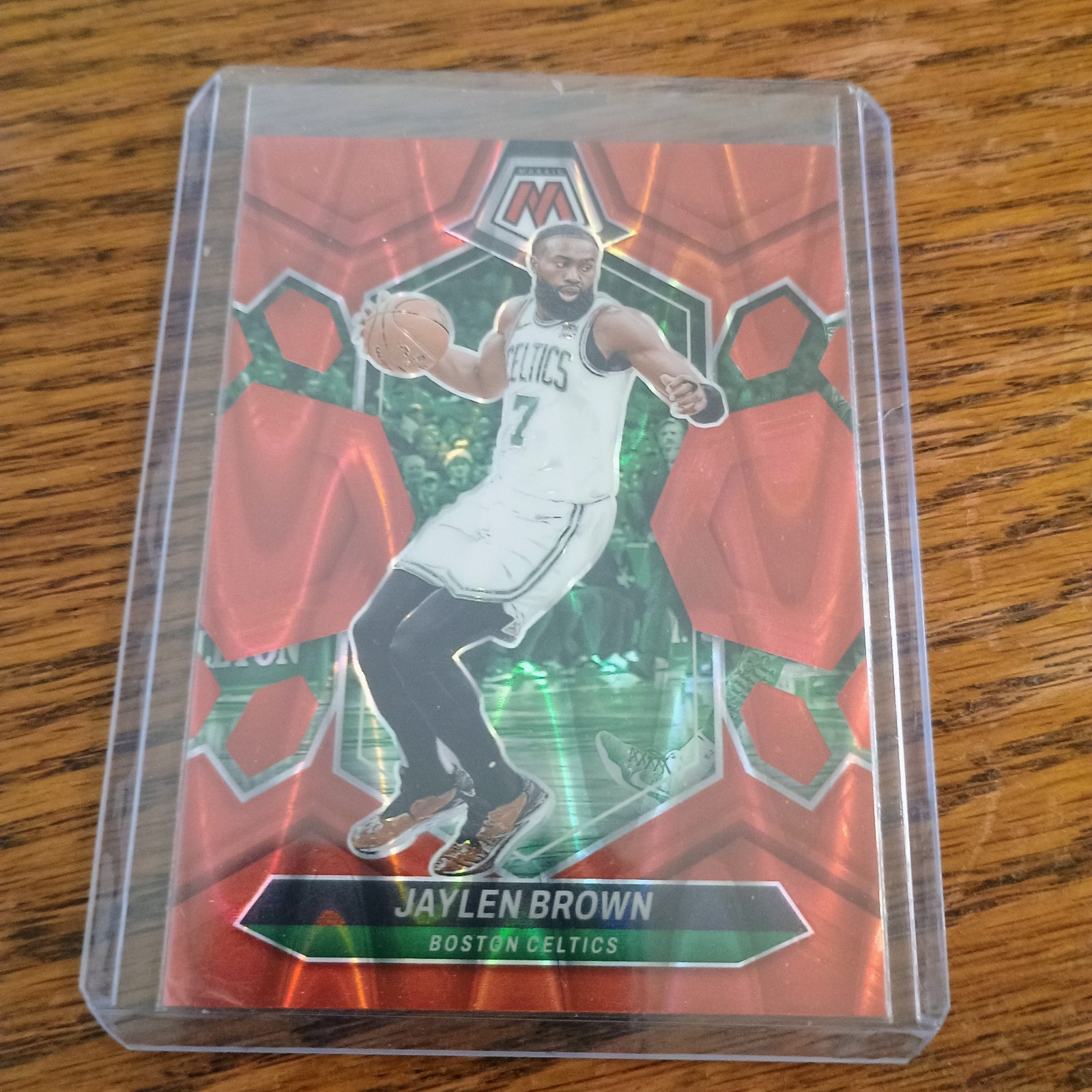 2023-24 Panini Mosaic - Jaylen Brown #182 Red Seismic Prizm /299