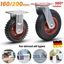 Schwerlastrollen Transportrollen Gummirollen Gartenwagen 160mm/200mm 200-250 KG