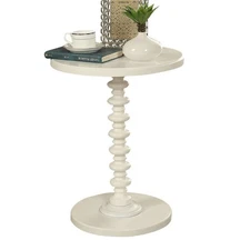 Acton Round Top End Table in White