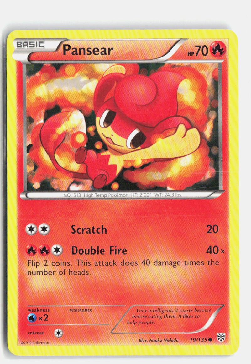 Pansear 19/135 Plasma Storm Common Pokemon LP