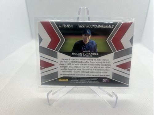 2023 Panini Elite Extra Edition - First Round Materials Nolan Schanuel... - Afbeelding 2 van 2