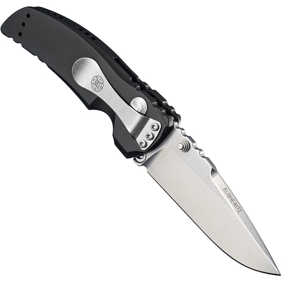 Cuchillo de hoja de punto de caída Hogue EX-01 carpeta manual 3,5" - negro mate Foto 2 de 2