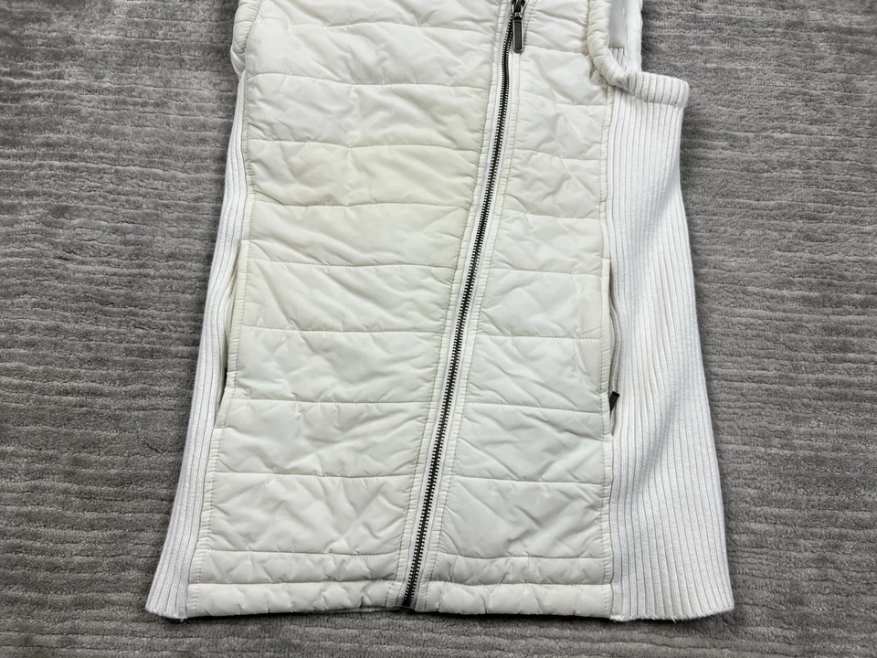 Colete Suéter Feminino Artisan NY Pequeno Branco com Capuz Zíper Completo Casual - Imagem 3 de 4